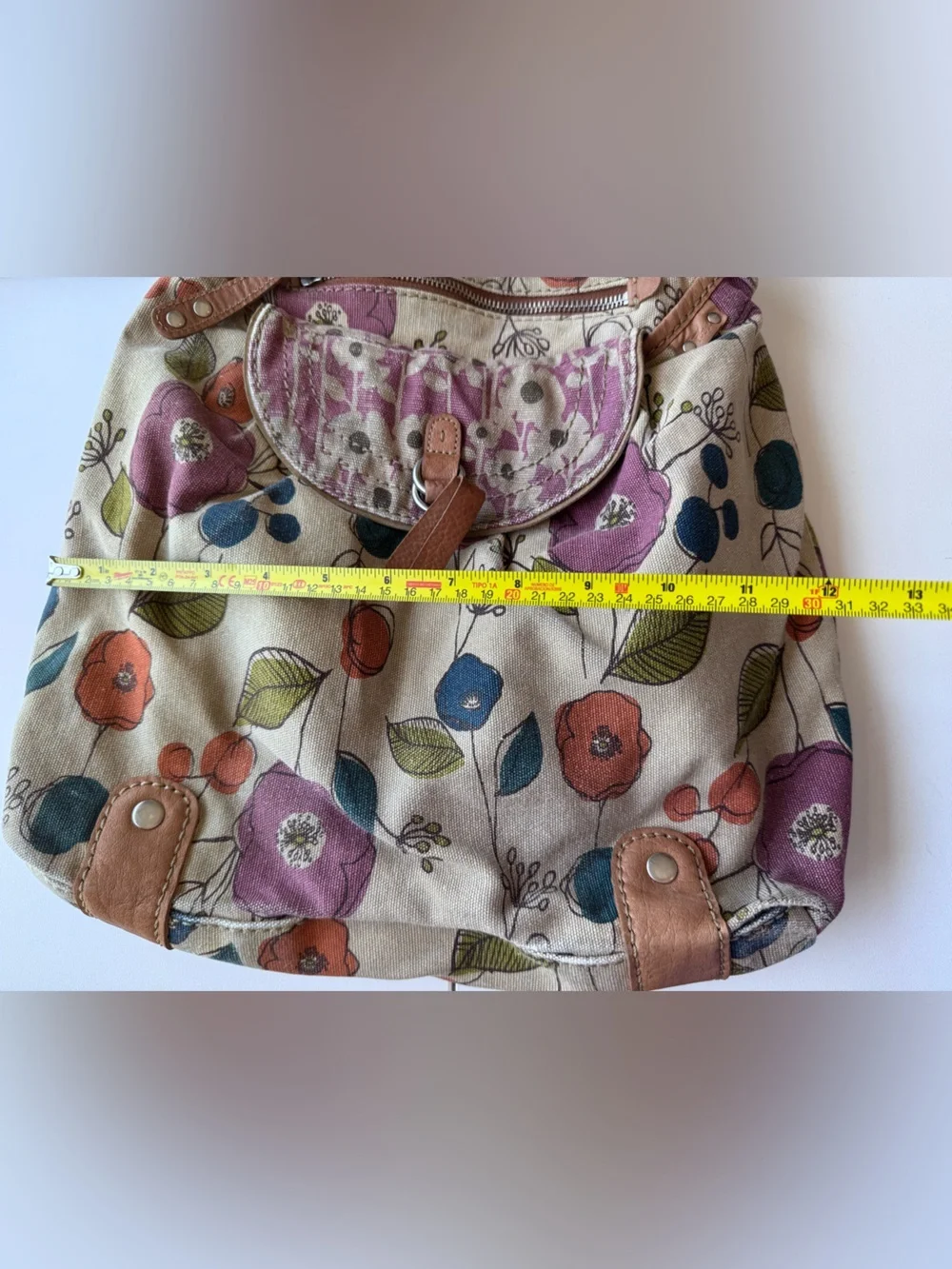 Fossil Floral Canvas Shoulder Bag